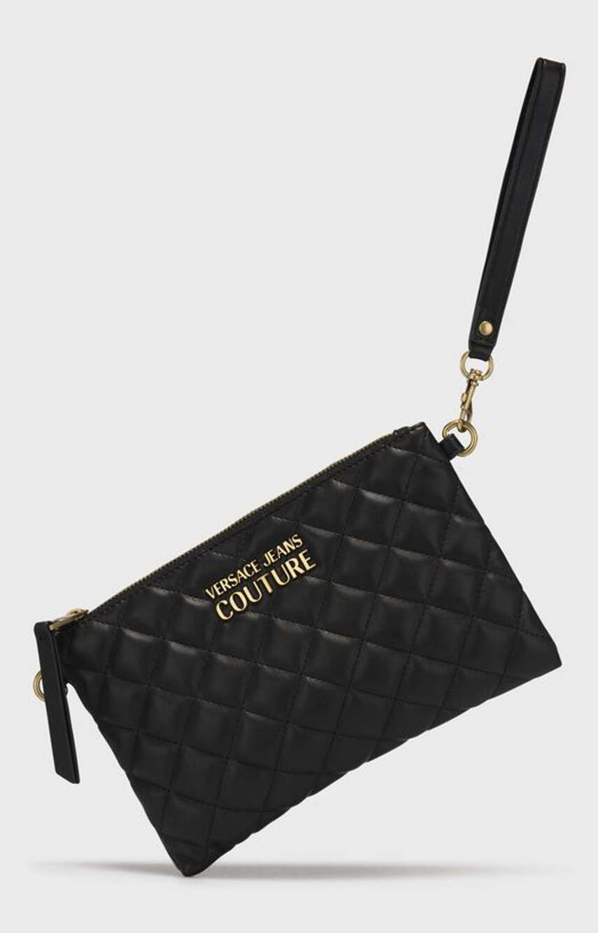 Versace Jeans Couture Black Quilted Clutch Bag Crossbody Brand New with Tags